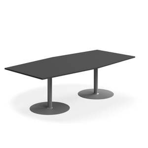 Jednací stůl FLEXUS, 2400x1200 mm, šedá, stříbrná