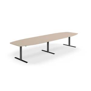 Jednací stůl NOVUS, T-nohy, 4000x1200 mm, černá/jílově šedá