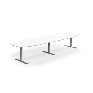 Jednací stůl NOVUS, T-nohy, 4000x1200 mm, stříbrná/bílá