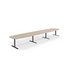 Jednací stůl NOVUS, T-nohy, 5600x1200 mm, černá/jílově šedá