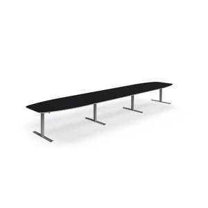 Jednací stůl NOVUS, T-nohy, 5600x1200 mm, stříbrná/černá