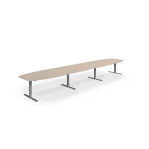 Jednací stůl NOVUS, T-nohy, 5600x1200 mm, stříbrná/jílově šedá