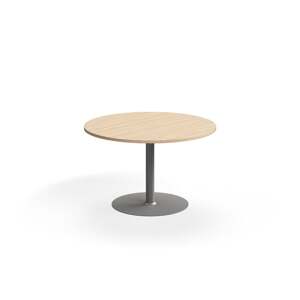 Stůl VERTICUS, Ø1200x720 mm, dub/stříbrná