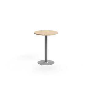 Barový stůl VERTICUS, Ø700x900 mm, dub/stříbrná