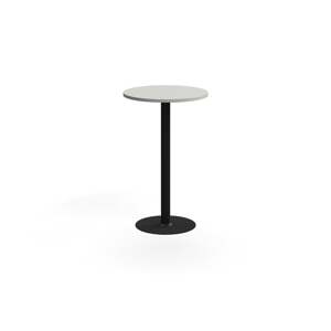 Barový stůl VERTICUS, Ø700x1100 mm, světle šedá/černá