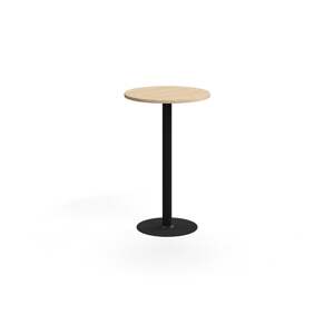 Barový stůl VERTICUS, Ø700x1100 mm, dub/černá