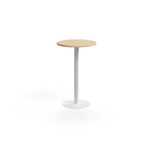 Barový stůl VERTICUS, Ø700x1100 mm, dub/bílá