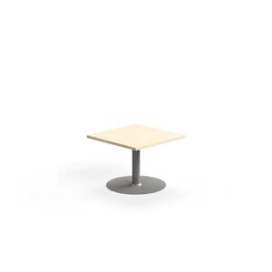 Konferenční stolek VERTICUS, 700x700x500 mm, bříza/stříbrná