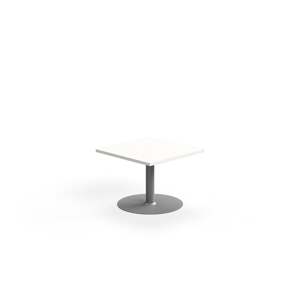Konferenční stolek VERTICUS, 700x700x500 mm, bílá/stříbrná