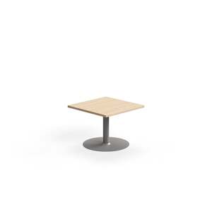 Konferenční stolek VERTICUS, 700x700x500 mm, dub/stříbrná