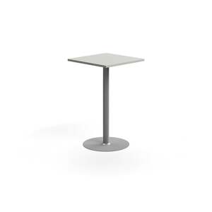 Barový stůl VERTICUS, 700x700x1100 mm, světle šedá/stříbrná