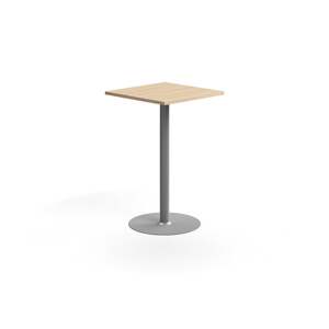 Barový stůl VERTICUS, 700x700x1100 mm, dub/stříbrná