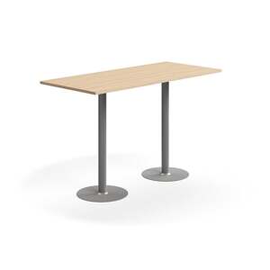 Barový stůl VERTICUS, 1800x800x1100 mm, dub/stříbrná