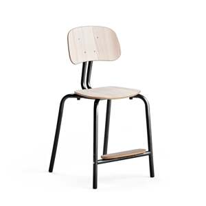 Školní židle YNGVE, 4 nohy, výška 520 mm, antracitově šedá/jasan