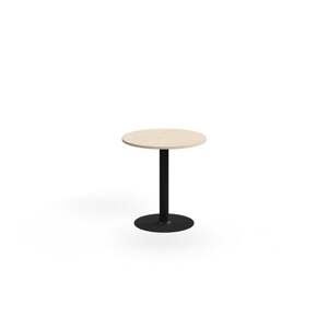 Stůl ALVA, Ø700x720 mm, vysokotlaký laminát, černá/bříza