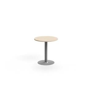 Stůl ALVA, Ø700x720 mm, vysokotlaký laminát, stříbrná/bříza