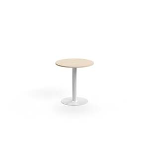 Stůl ALVA, Ø700x720 mm, vysokotlaký laminát, bílá/bříza