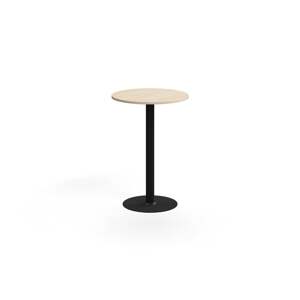 Barový stůl ALVA, Ø700x1000 mm, vysokotlaký laminát, černá/bříza