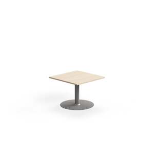 Konferenční stolek ALVA, 700x700x500 mm, vysokotlaký laminát, stříbrná/bříza