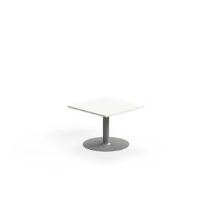Konferenční stolek ALVA, 700x700x500 mm, vysokotlaký laminát, stříbrná/bílá