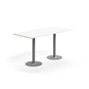 Barový stůl ALVA, 1800x800x900 mm, vysokotlaký laminát, stříbrná/bílá