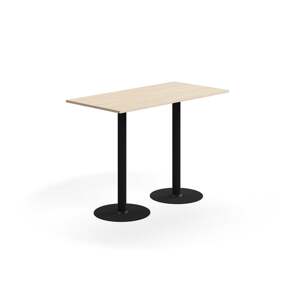 Barový stůl ALVA, 1400x700x1000 mm, vysokotlaký laminát, černá/bříza