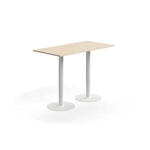 Barový stůl ALVA, 1400x700x1000 mm, vysokotlaký laminát, bílá/bříza