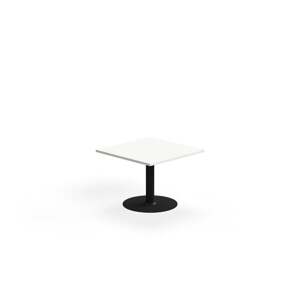 Konferenční stolek ALVA, 700x700x500 mm, upevnitelný, vysokotlaký laminát, černá/bílá