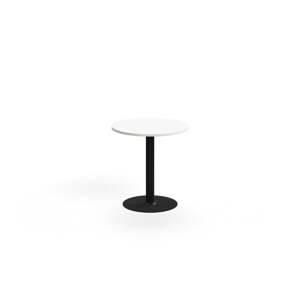 Stůl ALVA, Ø700x720 mm, upevnitelný, vysokotlaký laminát, černá/bílá