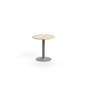 Stůl ALVA, Ø700x720 mm, upevnitelný, vysokotlaký laminát, stříbrná/bříza