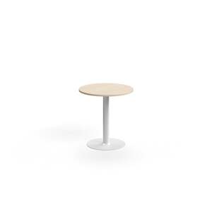 Stůl ALVA, Ø700x720 mm, upevnitelný, vysokotlaký laminát, bílá/bříza