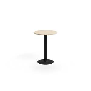 Barový stůl ALVA, Ø700x900 mm, upevnitelný, vysokotlaký laminát, černá/bříza