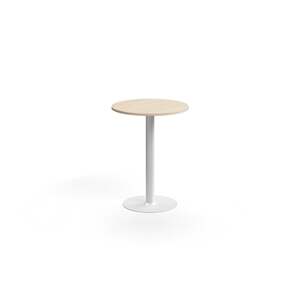 Barový stůl ALVA, Ø700x900 mm, upevnitelný, vysokotlaký laminát, bílá/bříza
