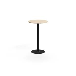 Barový stůl ALVA, Ø700x1100 mm, upevnitelný, vysokotlaký laminát, černá/bříza