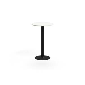 Barový stůl ALVA, Ø700x1100 mm, upevnitelný, vysokotlaký laminát, černá/bílá
