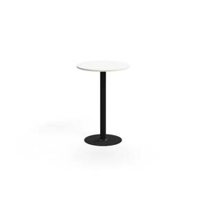 Barový stůl ALVA, Ø700x1000 mm, upevnitelný, vysokotlaký laminát, černá/bílá