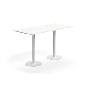 Barový stůl ALVA, 1800x800x1000 mm, upevnitelný, vysokotlaký laminát, bílá