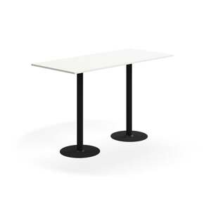 Barový stůl ALVA, 1800x800x1100 mm, upevnitelný, vysokotlaký laminát, černá/bílá