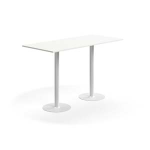 Barový stůl ALVA, 1800x800x1100 mm, upevnitelný, vysokotlaký laminát, bílá