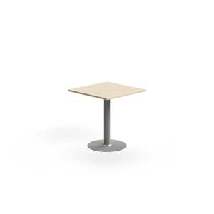 Stůl ALVA, 700x700x720 mm, upevnitelný, vysokotlaký laminát, stříbrná/bříza